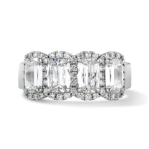 4 Stone Halo Anniversary Ring
