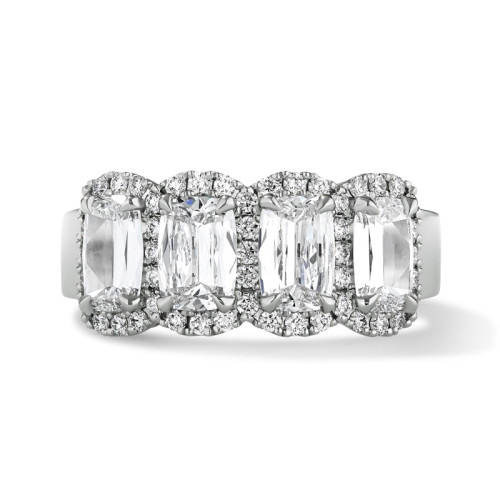4 Stone Halo Anniversary Ring