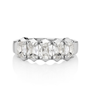 North/ South Gold V-tip Halos with 5 Cushion Diamonds