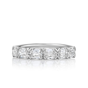 East/West Split V Prong with 9 Cushion Diamonds