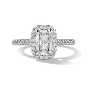 Delicate Halo Pave Engagement Ring
