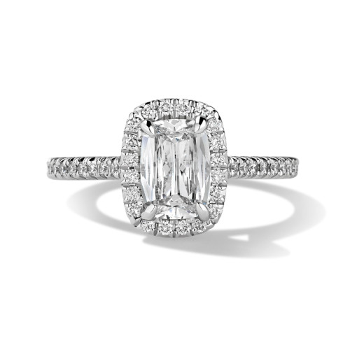 Delicate Halo Pave Engagement Ring