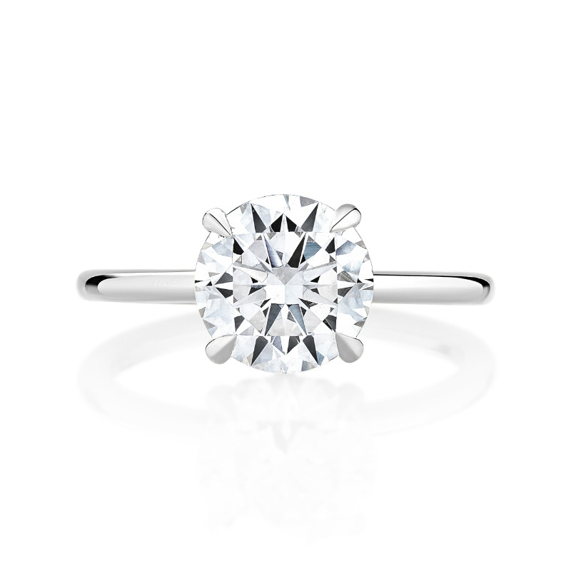 Solitaire Engagement Ring with Under Halo