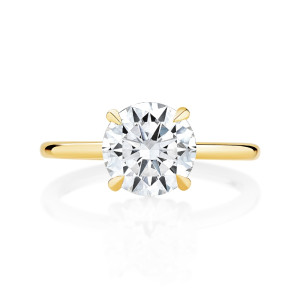 Solitaire Engagement Ring with Under Halo