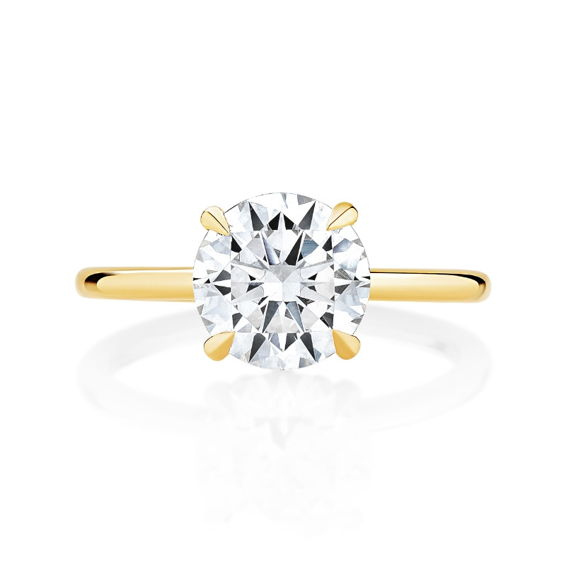 Solitaire Engagement Ring with Under Halo