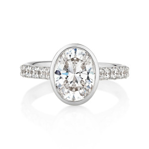 Bezel with Pave Sides Engagement Ring