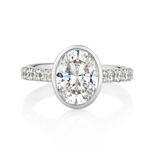 Bezel with Pave Sides Engagement Ring