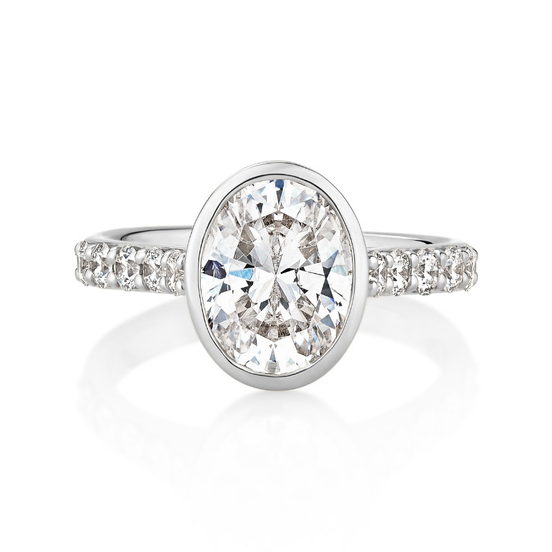 Bezel with Pave Sides Engagement Ring