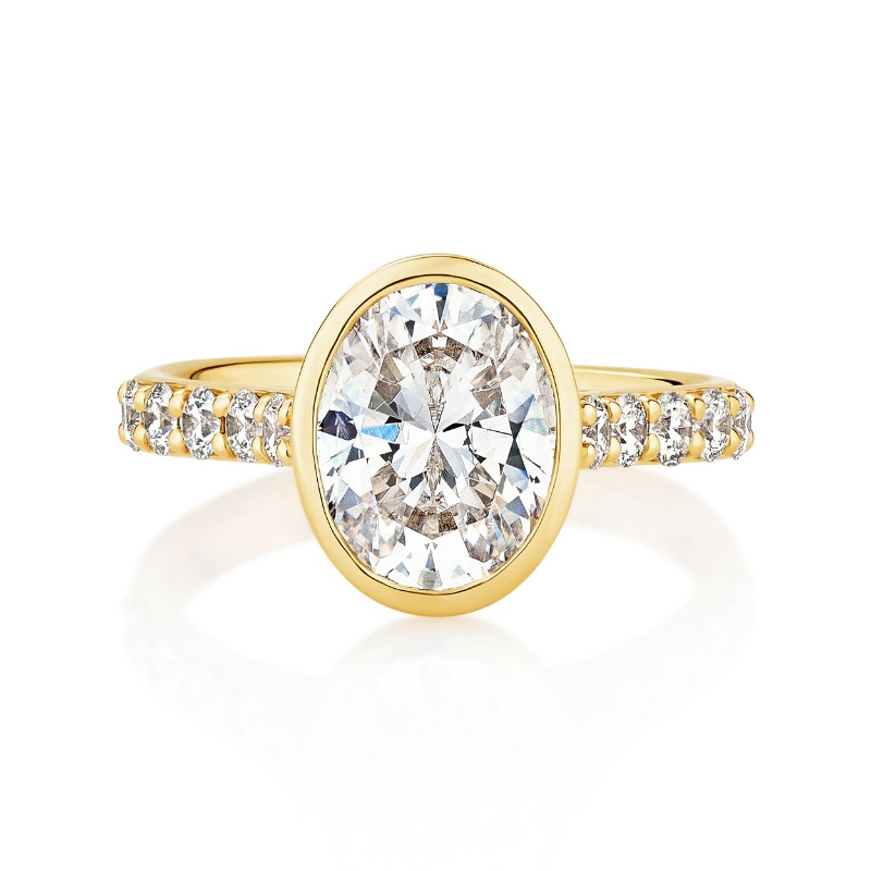 Bezel with Pave Sides Engagement Ring
