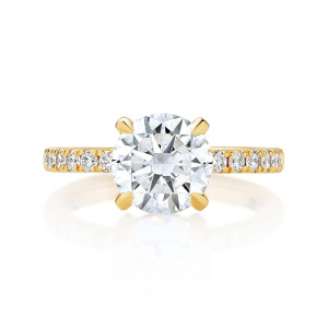 Classic Pave Band with Hidden Halo Engagement Ring