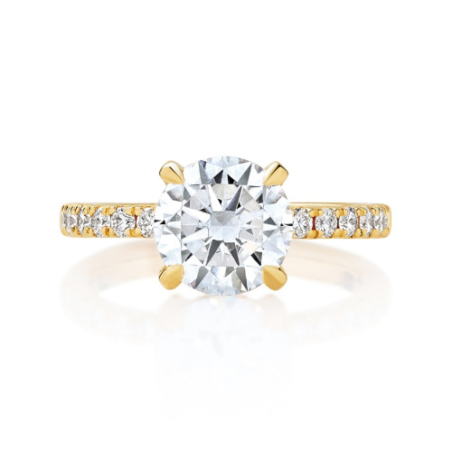Classic Pave Band with Hidden Halo Engagement Ring