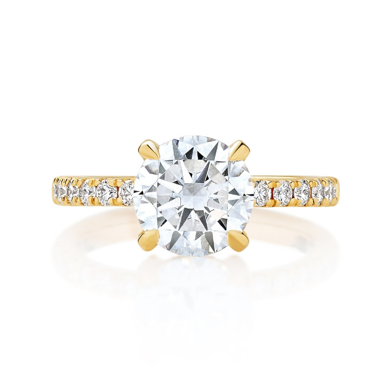 Classic Pave Band with Hidden Halo Engagement Ring