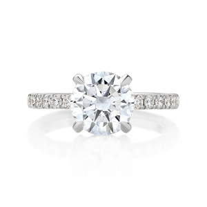 Classic Pave Band with Hidden Halo Engagement Ring