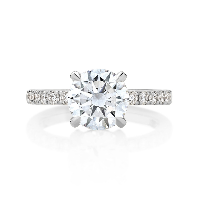 Classic Pave Band with Hidden Halo Engagement Ring