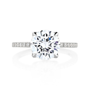 Solitaire Engagement Ring with Pave Band