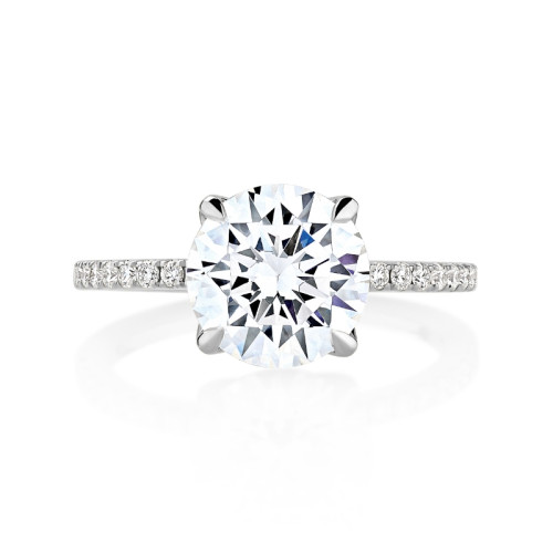 Solitaire Engagement Ring with Pave Band