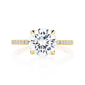 Solitaire Engagement Ring with Pave Band