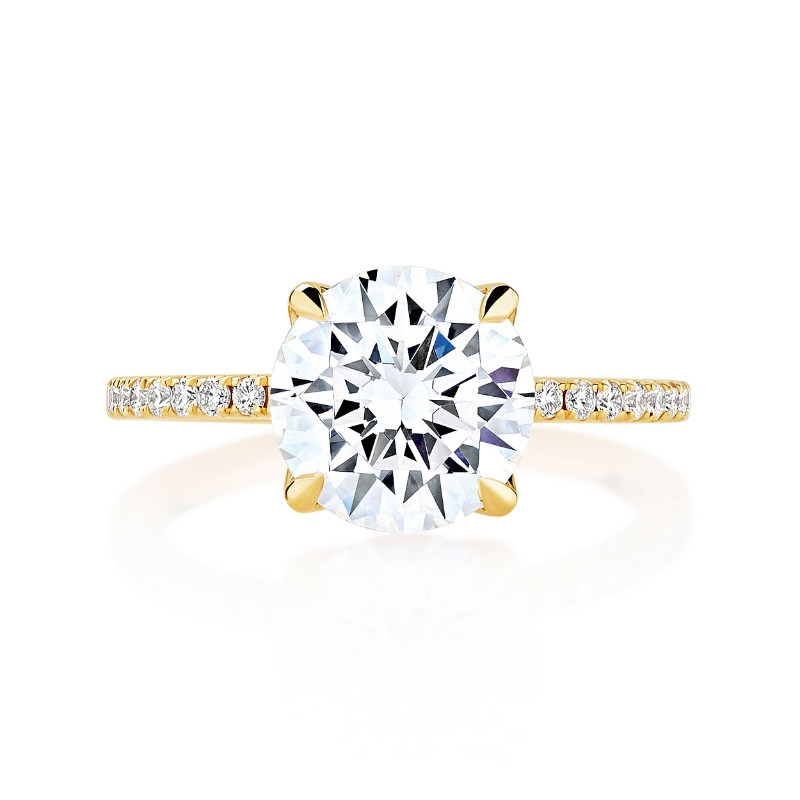 Solitaire Engagement Ring with Pave Band