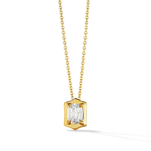 V-Tip Faux Bezel Cushion Pendant