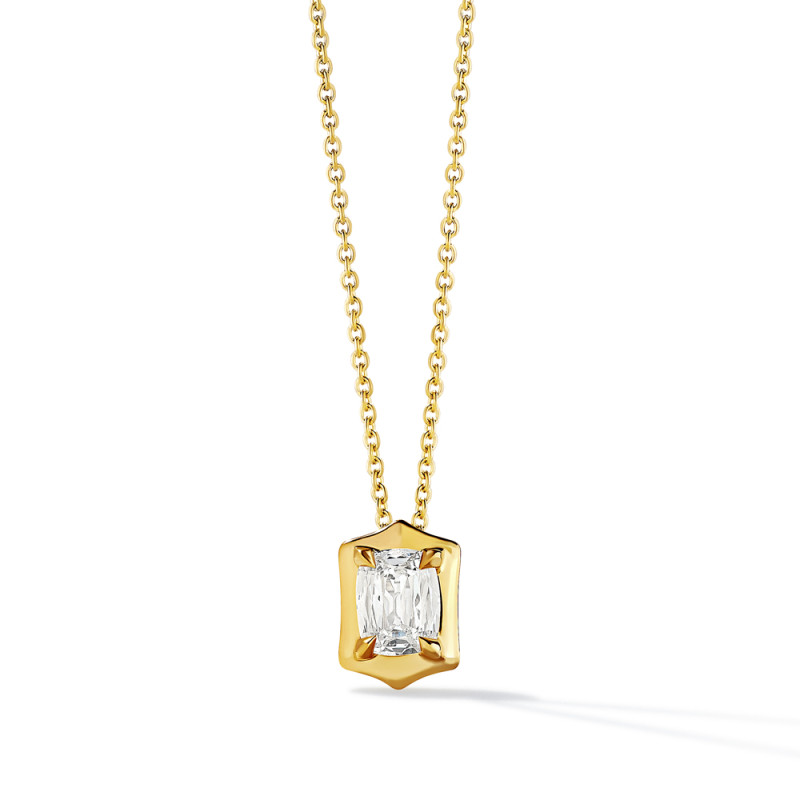 V-Tip Faux Bezel Cushion Pendant