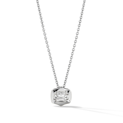 East/ West V-Tip Faux Bezel Cushion Pendant