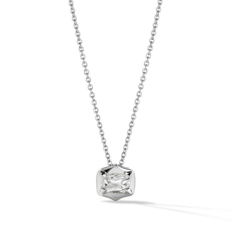 East/ West V-Tip Faux Bezel Cushion Pendant