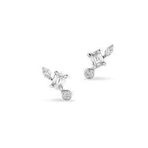 Multi Stone Stud Diamond Earrings