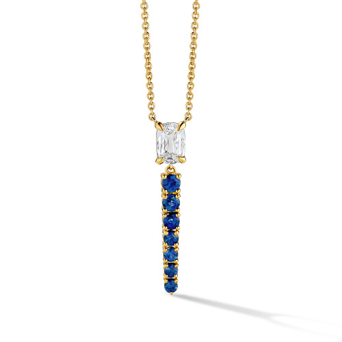 Sapphire and Diamond Drop Pendants