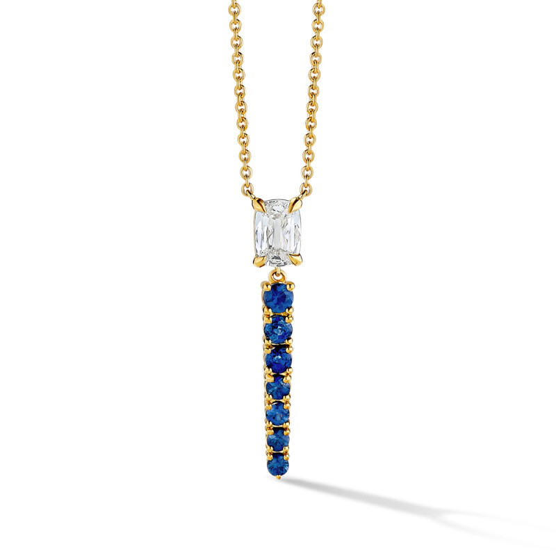 Sapphire and Diamond Drop Pendants
