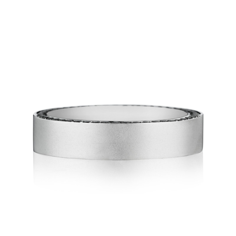 Thin Matte Hidden Black Diamond Men's Band
