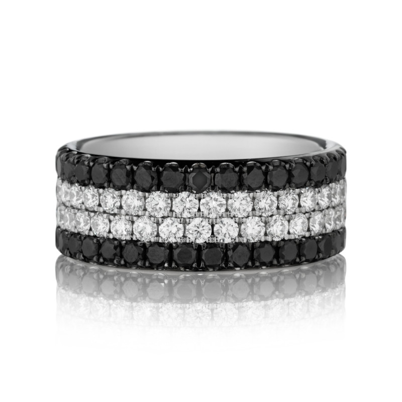 Double Black & White Diamond Band
