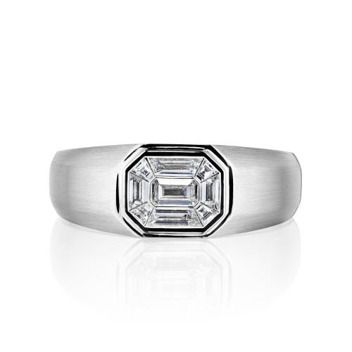 Men's Signet Elongated Composite Ring - Matte