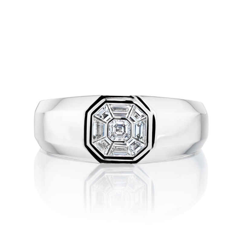 Men's Signet Square Composite Ring - High Shine