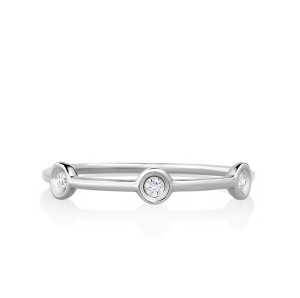 Three Spaced Out Bezel Set Diamonds