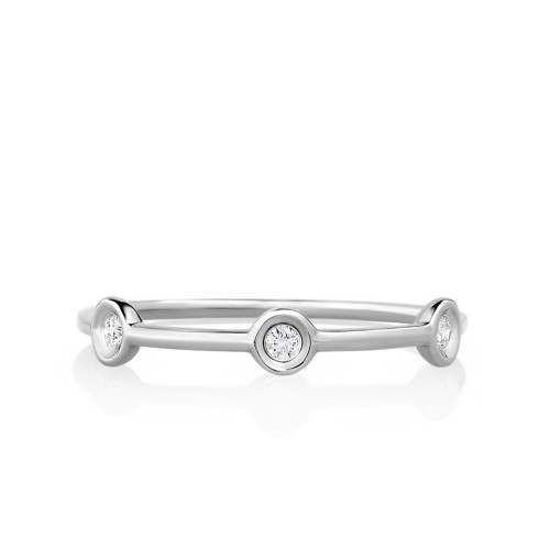 Three Spaced Out Bezel Set Diamonds