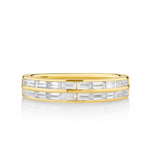 Two Row Channel Set Baguette Diamond Band