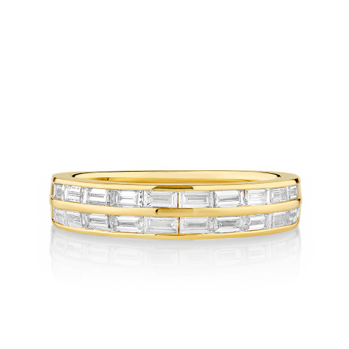 Two Row Channel Set Baguette Diamond Band