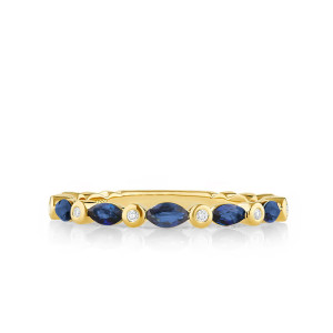 Marquise Sapphire and Diamond Band