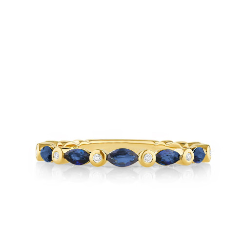 Marquise Sapphire and Diamond Band