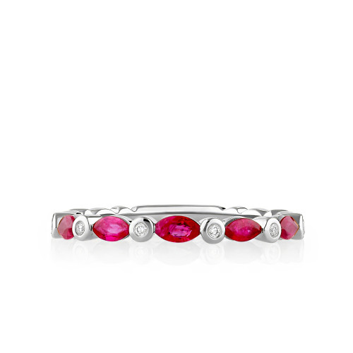 Marquise Ruby and Diamond Band