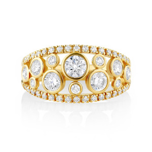 Floating Bezel Diamond Cocktail Ring