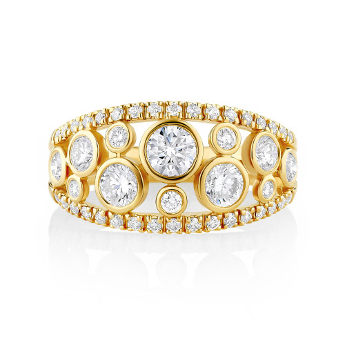 Floating Bezel Diamond Cocktail Ring