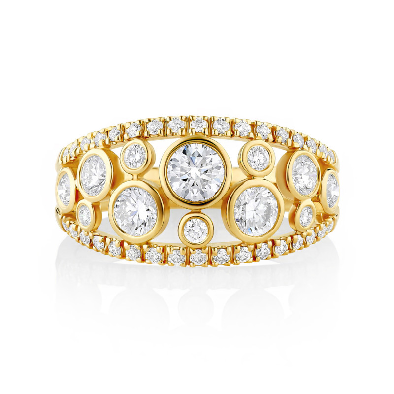Floating Bezel Diamond Cocktail Ring