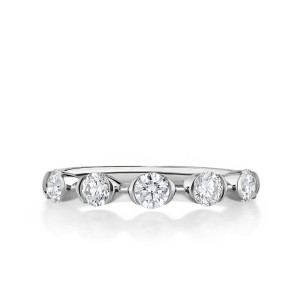 Five Spaced Half Bezel Round Diamond Band