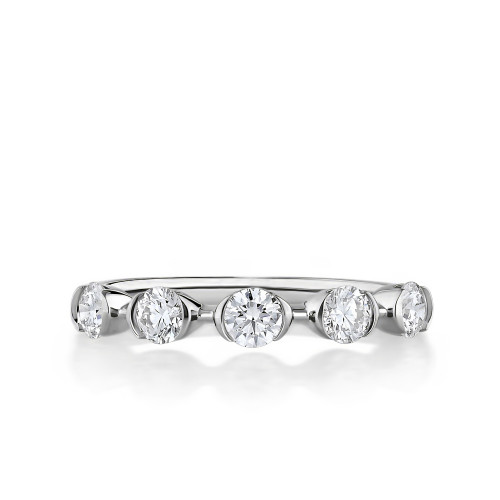 Five Spaced Half Bezel Round Diamond Band
