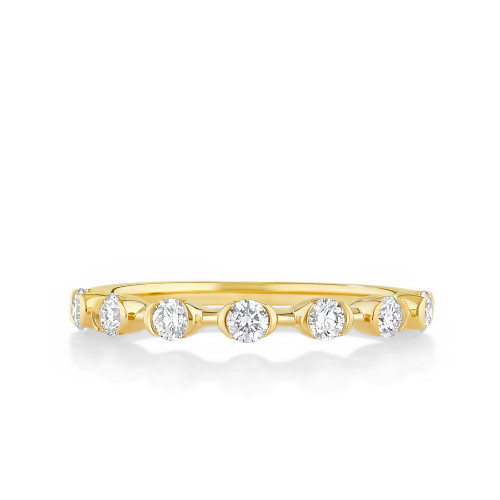 Seven Spaced Half Bezel Round Diamond Band